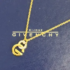 【ヴィンテージ・美品】GIVENCHY ジバンシー ラインストーン Gロゴ サークル ネックレス ゴールド 金色 箱付き アクセサリー ジュエリー レディース メンズ ユニセックス ビンテージ