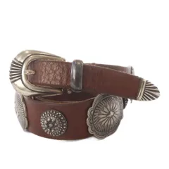 プントヴィータ PUNTOVITA CONCHO BELT コンチョベルト レザー 80 ブラウン /YO4