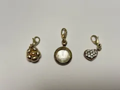 4℃ チャーム silver 925 銀 3点 まとめ ハート りんご 時計 石付き