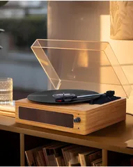 未開封 新品 LPレコードプレーヤー 内蔵スピーカー付きレコードプレーヤー 33/45/78回転速度に対応 7インチ/10インチ/12インチ LPレコード・薄膜レコードに対応 Bluetooth対応 Amazon現行商品