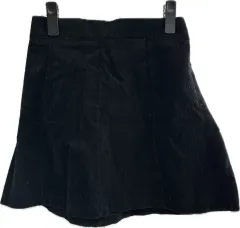 ブラック コーデュロイ プリーツ ミニ スカート