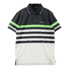 サイズ：S RLX ラルフローレン  半袖ポロシャツ ボーダー柄 グレー系 [240101597591] ゴルフウェア メンズ ストスト