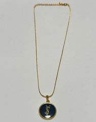 遺品・生前整理品】YSL ロゴペンダント ネックレス ゴールド（希少