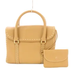 キタムラ Kitamura ハンドバッグ レザー ワンカラー ロゴ ポーチ付き ベージュ /BB