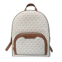 ♪3790 マイケルコース MICHAEL KORS バッグ リュックサック 35S2G8TB2B シグネチャー JAYCEE MD ZIP PKT BACKPACK ジェイシー ミディアム ジップ ポケット バックパックバニラカラー 中古美品