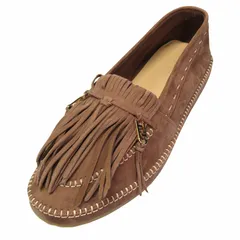 未使用 23ss フェンディ FENDI FFロゴ オーロック モカシン ローファー フリンジ スリッポン カーフスキン レザー シューズ 7P1589 ズッカ柄ソール 8 （27cm）茶 ブラウン メンズ ▽２のサムネイル