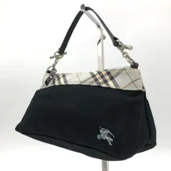 バーバリーブルーレーベル ミニ ハンドバッグ アクセサリーポーチ  ポーチ ノバチェック 黒 ホースロゴ