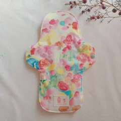 【布ナプキン】無添加4重織りガーゼ×コットン花柄 26cm 8層仕立て 1枚