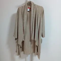 【Rose Bud ローズバッド】レディース ドレープネック ロングカーディガン ベージュ フリーサイズ