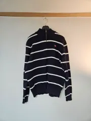 ポロラルフローレン ストライプ ハーフ ジップアップ ニット