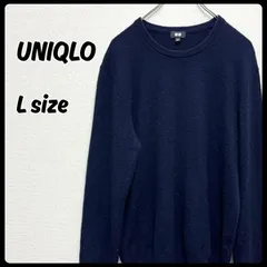 ユニクロ UNIQLO カシミヤクルーネックセーター トップス Lサイズ ネイビー メンズ 古着