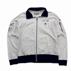 アヴィレックス コットンブルゾン メンズ M ホワイト ジップアップ 白 USAF バックロゴ