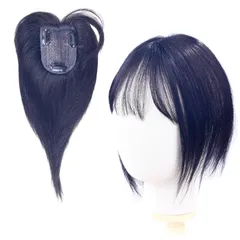 YOYO 部分ウィッグ 人毛100 分け目 立体構造 人工頭皮 白髪隠し ウィッグ 頭頂部 レディース 自然 女性 ヘアピース 部分かつら ボリュームアップ 小顔効果 通気性 装着簡単 前髪あり (自然黒色)