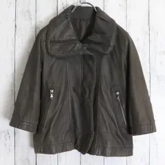 Audrey and JohnWad オードリーアンドジョンワッド　本革　羊革　７分袖　レアカラー　レディース　おしゃれ襟レザージャケット