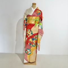 個性派振袖コーデセットセミアンティーク振袖セット 総刺繍振袖 鏡裏