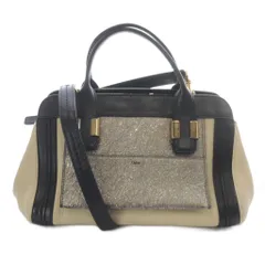 クロエ CHLOE アリス ミニ ハンドバッグ ショルダーバッグ 2way レザー ロゴ ベージュ 黒