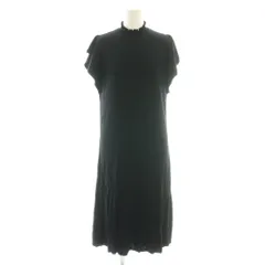 ハーリップトゥ Her lip to Ruffle Sleeve Belted Knit Dress ドレス ワンピース ニット ひざ丈 ミディ丈 S ブラック /DF ■OS