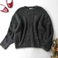 le.coeur blanc ルクールブラン ラメシャギー ニットプルオーバー チャコールグレー 38/M (65E＋9493)25F