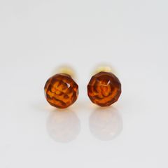 天然琥珀ピアス ゴールド14K マリハ6mm琥珀 男女兼用 - メルカリ
