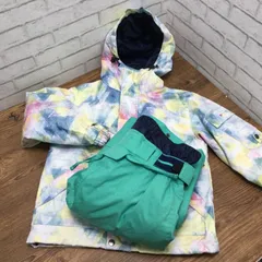 1157 PONTAPES ポンタぺス 子供用 スキーウェア スノーボードウェア 120サイズ 上下セット ポリエステル マルチカラー×グリーン