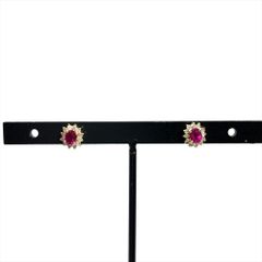 K18 ピアス ルビー ダイヤモンド R0.19ct D0.08ct両耳用 - メルカリ