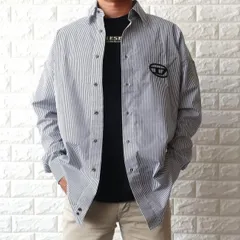 【並行輸入品】ディーゼル シャツ メンズ オーバルD オーバーサイズ ブラック DIESEL S-DOUBER A10683 0DNAN 9XX