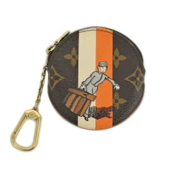 【名東】ルイヴィトン ポルトモネ ロン M60037 モノグラム グルーム コインパース コインケース 小銭入れ チェーンフック付