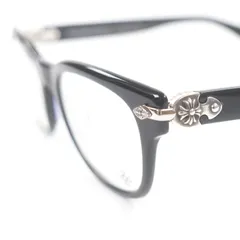美品▼CHROME HEARTS クロムハーツ WELL STRUNG プラスチック 925 CHプラス装飾 グロメット付き メガネ 眼鏡 アイウェア ブラック シルバー 52□20-148 度入り ケース付き 重量41.29g メンズ