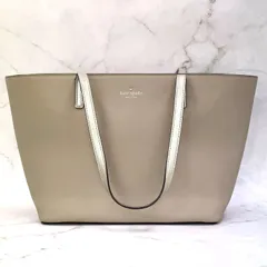 【毎日にちょうどいい美しさと実用性】Kate Spade ケイトスペード サフィアーノレザー トートショルダーバッグ 牛革 ベージュ シルバー A4収納可能 レディースバッグ 女性用バッグ ケイトスペードトートバッグ 服装小物