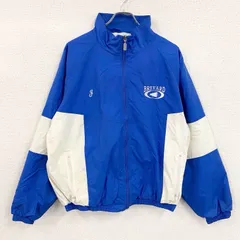 古着 used　90s　Holloway　フルジップナイロンジャケット　ヴィンテージ　バイカラー　青　ブルー　白　ホワイト　Lサイズ