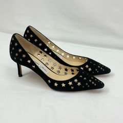 JIMMY CHOO スタースタッズ スエードパンプス 黒 38 - メルカリ