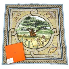新品同様 HERMES エルメス カレ90 シルク100％ スカーフ L'Arbre de