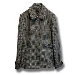 【新品未使用】SHIFONERY ウール混ツイード調ステンカラーコート 9AR