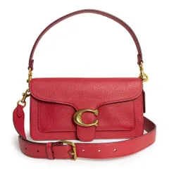 コーチ 73995 タビー ショルダー バッグ 26 ポリッシュドペブルレザー レッド 2Way 斜め掛け ハンドバッグ アンティークゴールド金具 COACH（美品）