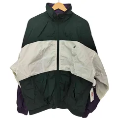 カンゴール KANGOL ロゴ刺繍 ナイロン 切替 ジップアップ スタンドカラー ジャケット メンズ JPN：M 