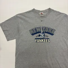 ナイキ ヤンキース Tシャツ センタースウッシュ センターロゴ 灰 XL グレー NIKE MLB Yankees ミニスウッシュ 古着 ストリート ビンテージ 00s Y2K センター刺繍  メジャーリーグ【1164SA】