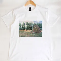 積みわら / クロード・モネ 半袖 Tシャツ ホワイト GILDAN(ギルダン) 5.3オンス 男女兼用【RAF】Meules Haystacks / Claude Monet S/S TEE 44