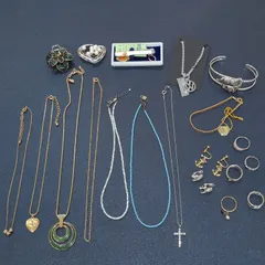 【遺品整理まとめて47】ジュエリー　20点　NINA RICCI　MK　agete　SILVER　K18GP　珊瑚　ネックレス　リング　バングル　ブローチ　イヤリング