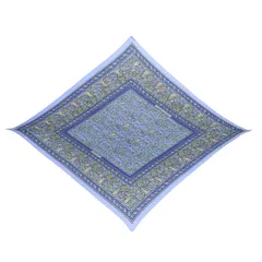 極美品▲HERMES エルメス カレ プリッセ 90 CHASSE en INDE インドの狩猟 シルク100％ シエル ブルーラヴァンド プリーツスカーフ 箱付き レディース