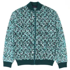 未使用品△LOUIS VUITTON ルイヴィトン 23AW コットン100％ モノグラム ジップアップ ニットジャケット グリーン系 S イタリア製 正規品 メンズ