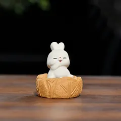 兎 うさぎ 置物 オブジェ 紫砂 干支 干支飾り 風水グッズ 幸運 長寿 縁起物 魔除け 厄除 開運 幸運 財運 金運 安産祈願 無病息災 商売繁盛 