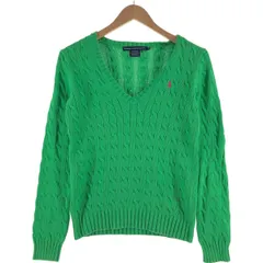 古着 ラルフローレン Ralph Lauren RALPH LAUREN SPORT ケーブル編み Vネック コットンニットセーター レディースM相当/eaa513384