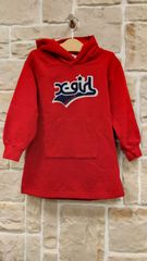 M1  エックスガール　子供服　フードボアパーカワンピース　綿100%   Aライン