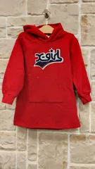 M1  エックスガール　子供服　フードボアパーカワンピース　綿100%   Aライン