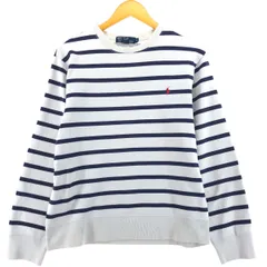古着 ラルフローレン Ralph Lauren POLO by Ralph Lauren ボーダー柄 ワンポイントロゴスウェットシャツ トレーナー/eaa515081