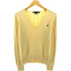 古着 ラルフローレン Ralph Lauren RALPH LAUREN SPORT ケーブル編み Vネック コットンニットセーター レディースXL相当/eaa524272