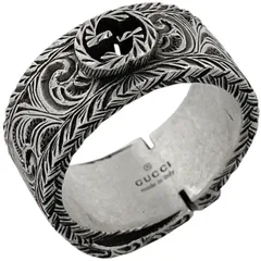【在庫一掃】 グッチ GUCCI インターロッキングG リング ベルトモチーフ アラベスク 指輪 リング 20号 シルバー925 シルバー メンズ 【中古】