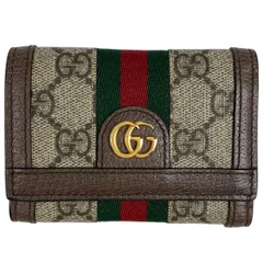 【在庫一掃】 グッチ GUCCI オフィディア GG 三つ折り 財布 ダブルG ウェブ シェリーライン 三つ折り財布 GGスプリーム ブラウン 644334 レディース 【中古】