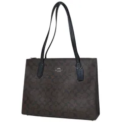 【在庫一掃】 コーチ COACH ニーナ キャリーオール トートバッグ シグネチャー トートバッグ コーティングキャンバス ブラウン ブラック CL399 レディース 【中古】