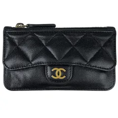 【在庫一掃】 シャネル CHANEL ココマーク コインケース マトラッセ 小銭入れ コインケース キャビアスキン ブラック レディース 【中古】